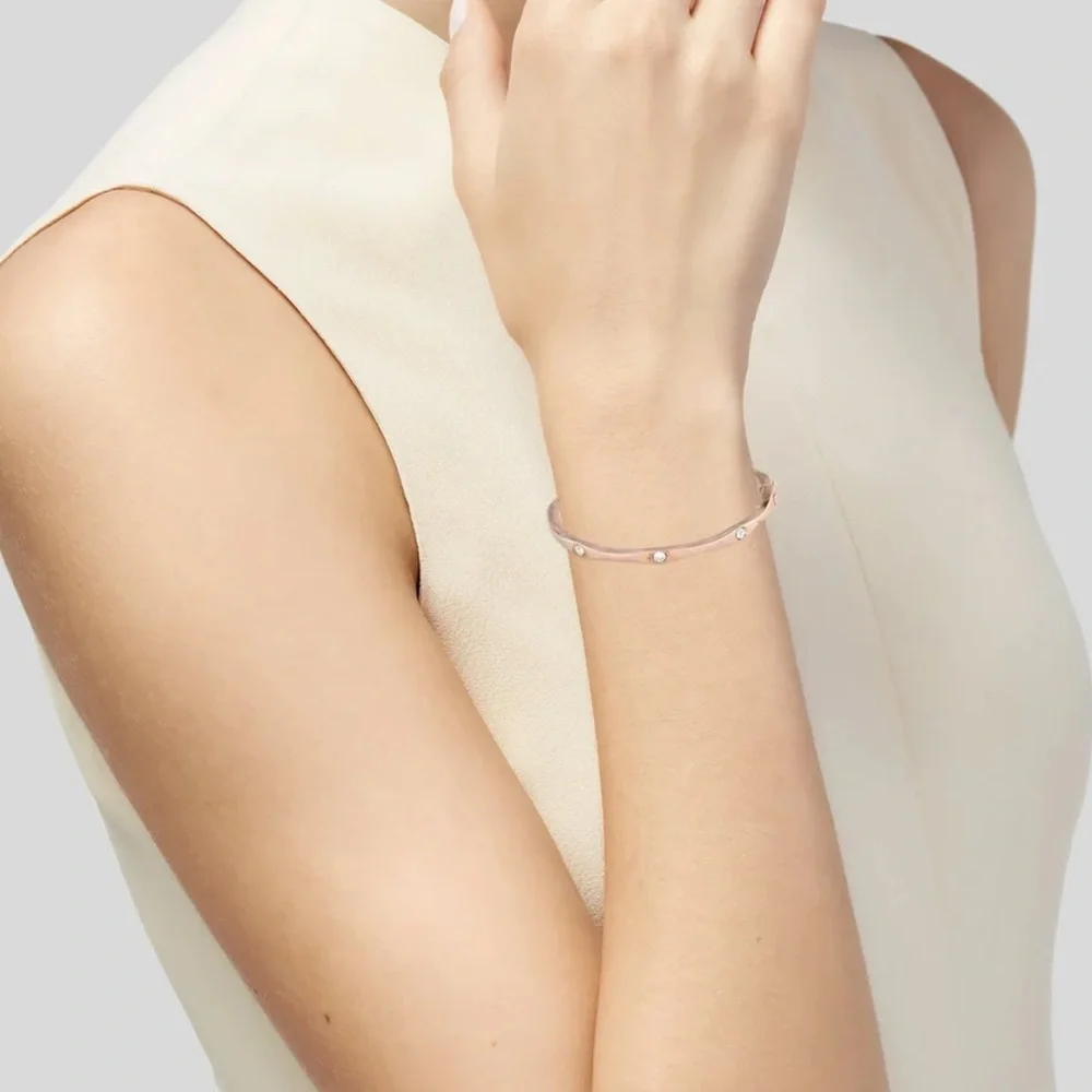 kate spade Rose Gold Heavy Metals Crystal Wavy Bangle Bracelet - Picture 5 of 7
